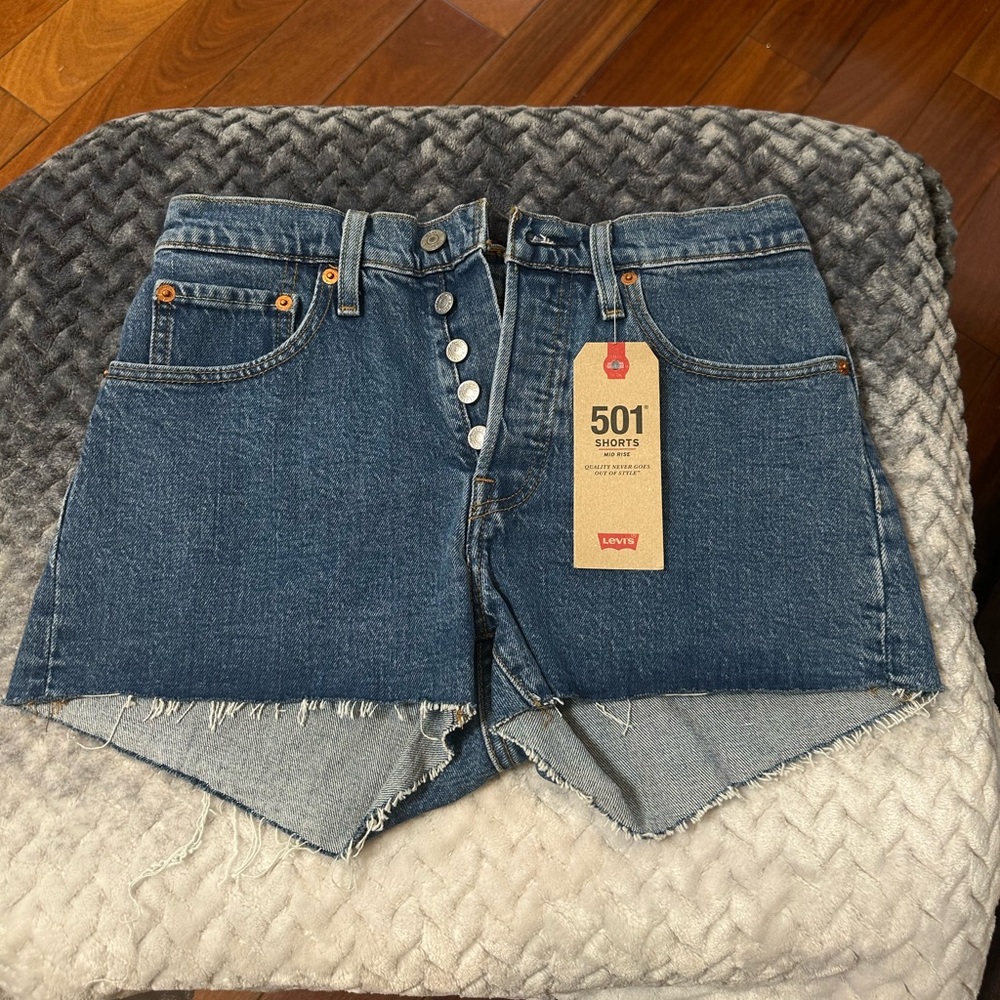Levi’s 501 Original Medium Blue Mid Rise Denim Shorts